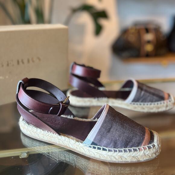 BURBERRY New Castle Abbie Flat Espadrilles 35 - Picture 4 of 9